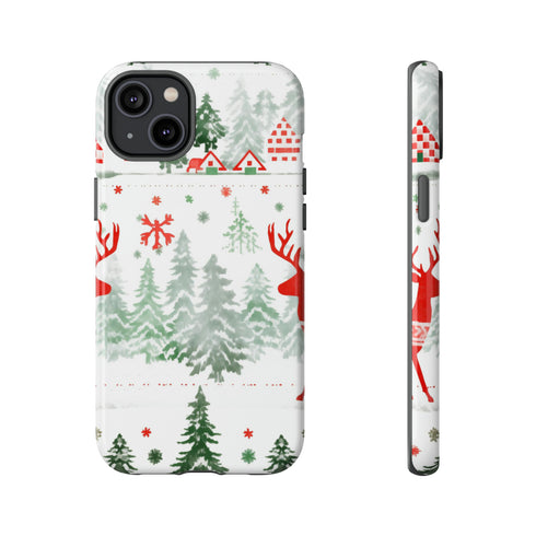 Nordic Christmas Print - Impact Resistant Phone Case iPhone 14 Plus Glossy